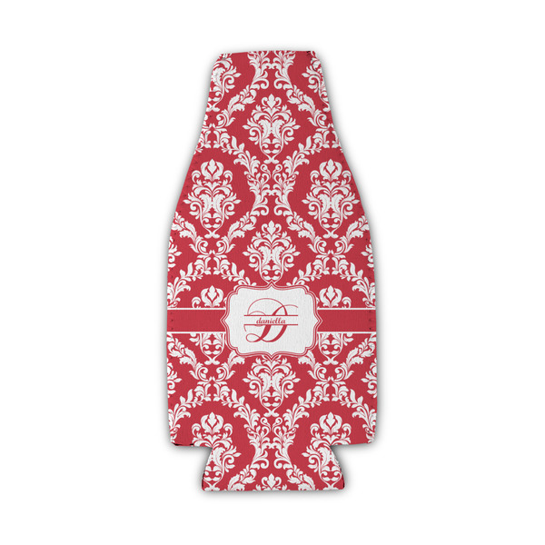 Damask Zipper Bottle Cooler - Set of 4 - FRONT