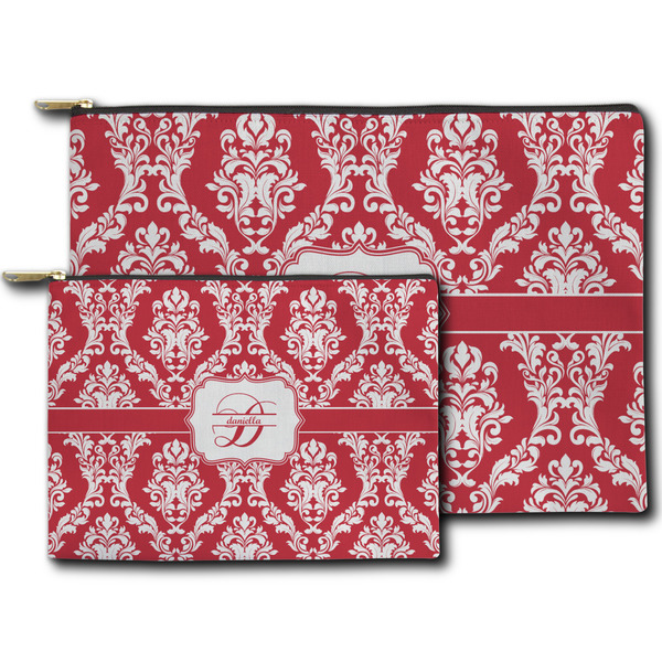 Damask Zippered Pouches - Size Comparison