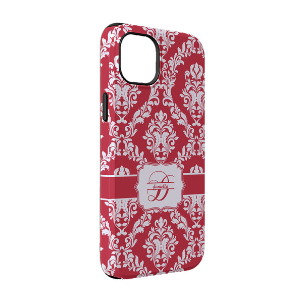 Custom Damask iPhone Case - Rubber Lined - iPhone 14 Pro (Personalized)