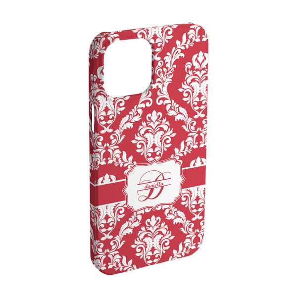 Custom Damask iPhone Case - Plastic - iPhone 15 Pro (Personalized)