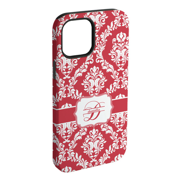 Custom Damask iPhone Case - Rubber Lined (Personalized)