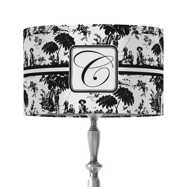 Toile 12" Drum Lampshade - ON STAND (Fabric)