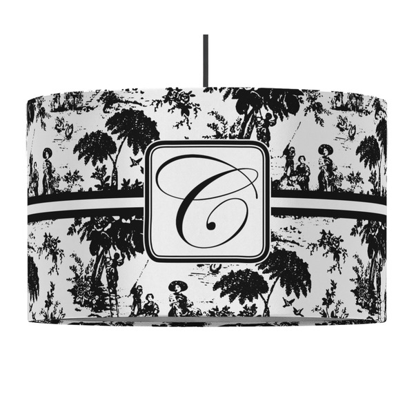 Custom Toile 12" Drum Pendant Lamp - Fabric (Personalized)