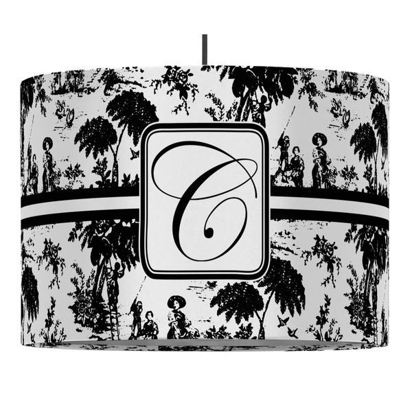Custom Toile 16" Drum Pendant Lamp - Fabric (Personalized)
