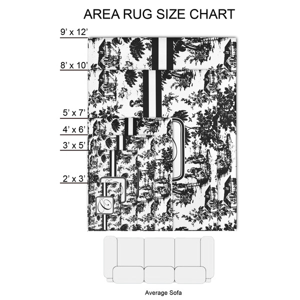 Toile 2'x3' Indoor Area Rugs - Size Chart