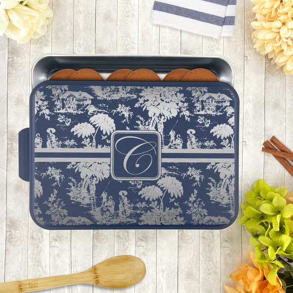 Toile Aluminum Baking Pan - Navy Lid - LIFESTYLE