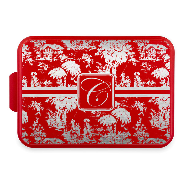 Custom Toile Aluminum Baking Pan with Red Lid (Personalized)