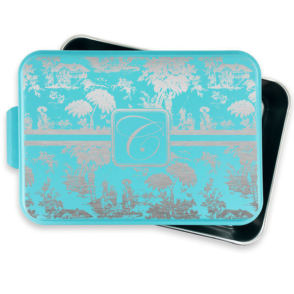 Toile Aluminum Baking Pan - Teal Lid - FRONT w/ lid off