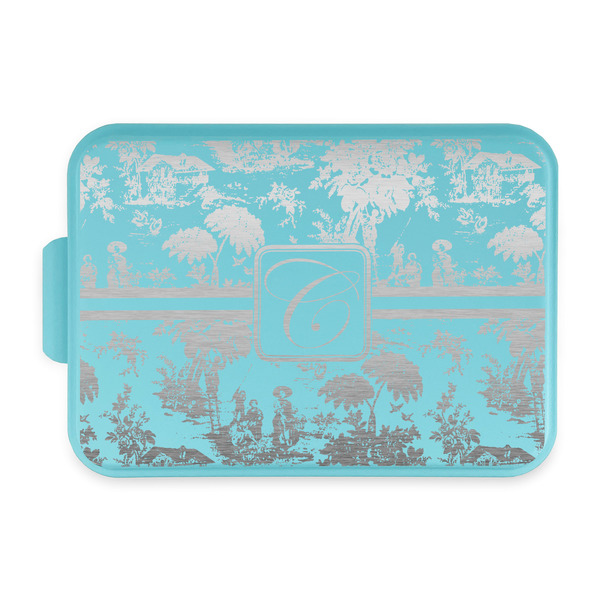 Custom Toile Aluminum Baking Pan with Teal Lid (Personalized)