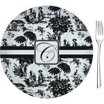 Toile 8" Glass Appetizer / Dessert Plates - Single or Set (Personalized)