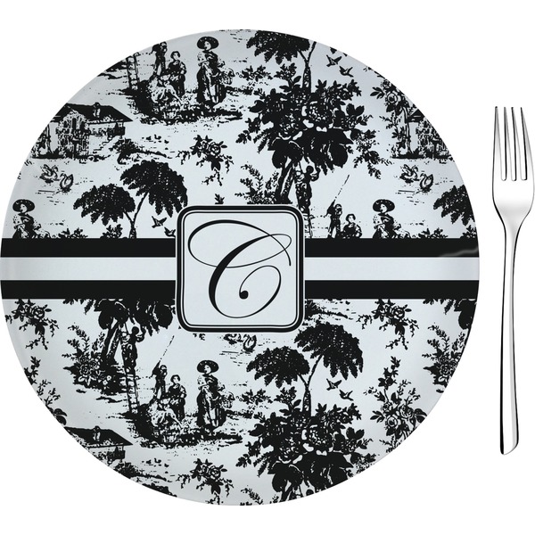 Custom Toile Glass Appetizer / Dessert Plate 8" (Personalized)