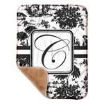 Toile Sherpa Baby Blanket - 30" x 40" w/ Initial