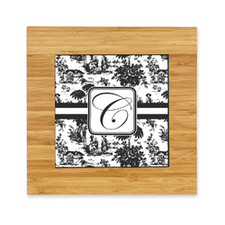 Toile Bamboo Trivet with Ceramic Tile Insert (Personalized)