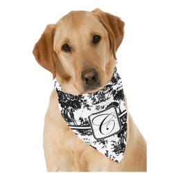 Toile Dog Bandana Scarf w/ Initial