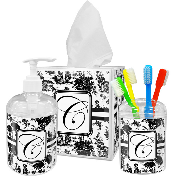 Toile Bathroom Accessories Set (Personalized)