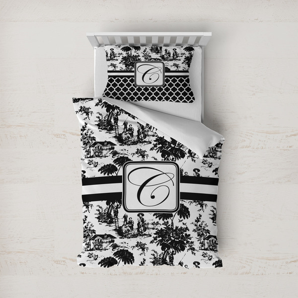 Custom Toile Duvet Cover Set - Twin (Personalized)