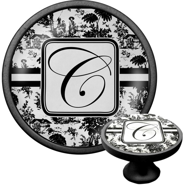 Custom Toile Cabinet Knob (Black) (Personalized)