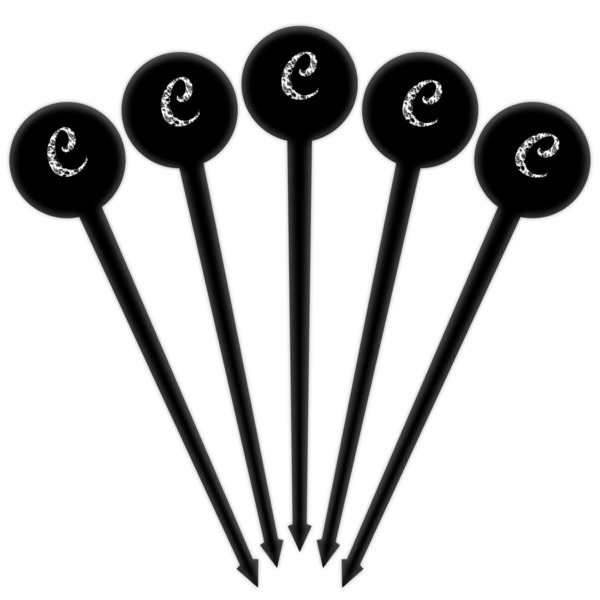 Toile Black Plastic 4" Food Pick - Round - Fan View