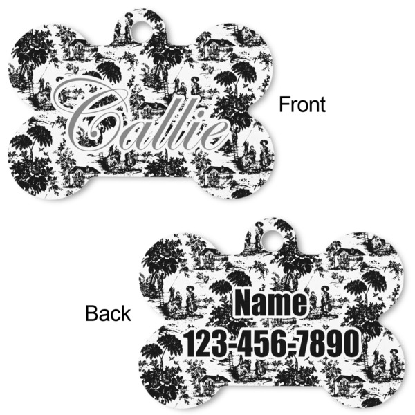 Toile Bone Shaped Dog ID Tag - Large - Approval