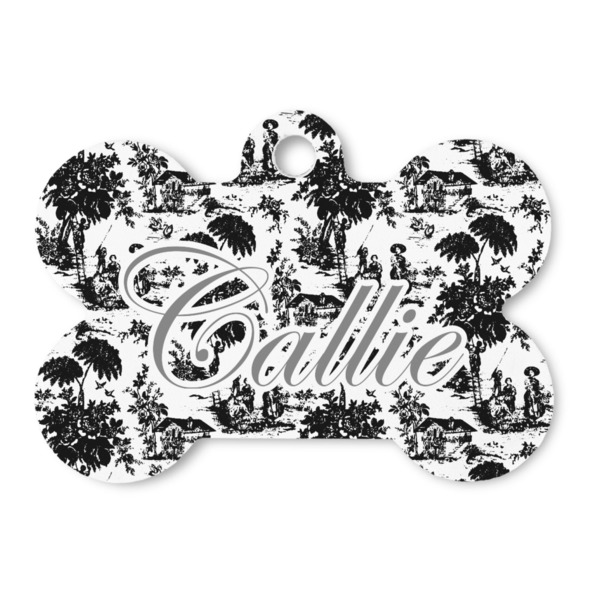 Custom Toile Bone Shaped Dog ID Tag (Personalized)