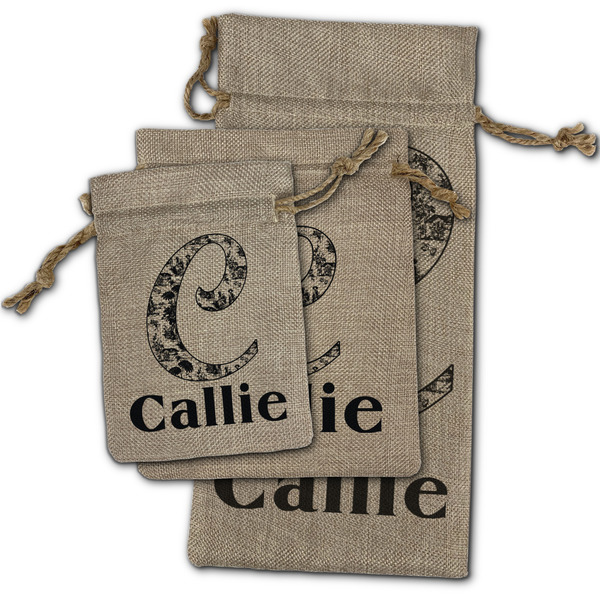 Toile Burlap Gift Bags - (PARENT MAIN) All Three