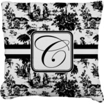 Toile Faux-Linen Throw Pillow 18" (Personalized)