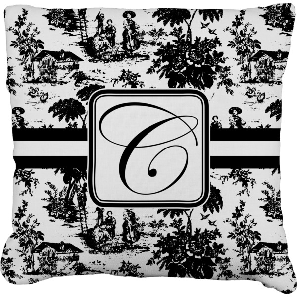Custom Toile Faux-Linen Throw Pillow 18" (Personalized)