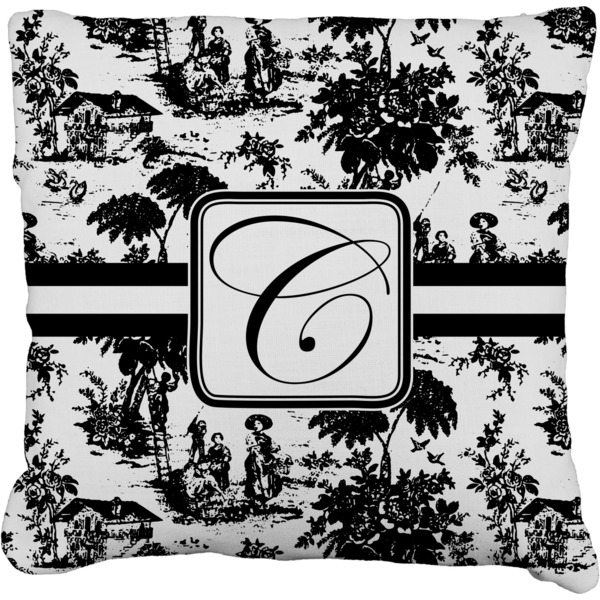 Custom Toile Faux-Linen Throw Pillow 20" (Personalized)