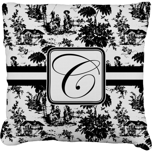 Custom Toile Faux-Linen Throw Pillow 26" (Personalized)