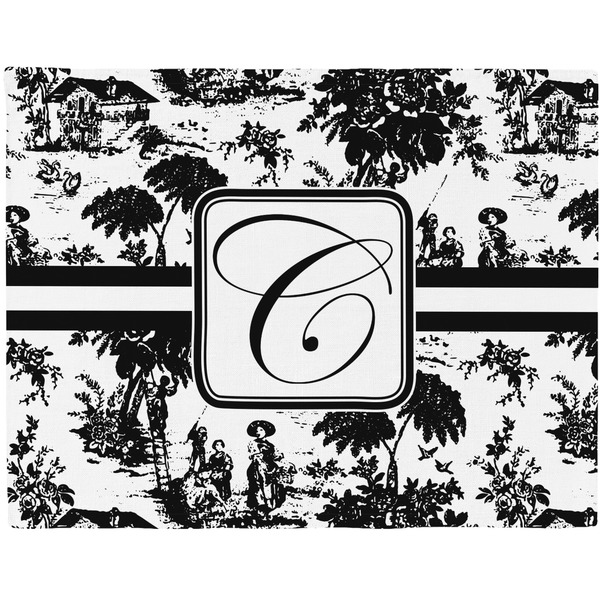 Custom Toile Woven Fabric Placemat - Twill w/ Initial
