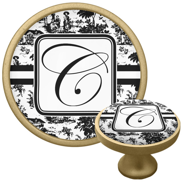 Custom Toile Cabinet Knob - Gold (Personalized)