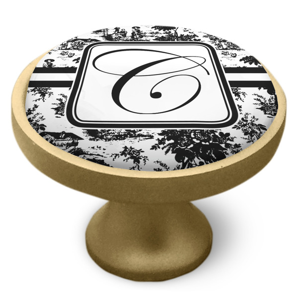 Toile Cabinet Knob - Gold - Side