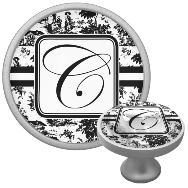 Custom Toile Cabinet Knob (Silver) (Personalized)