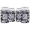 Toile Can Cooler (12 oz) - Set of 4 w/ Initial