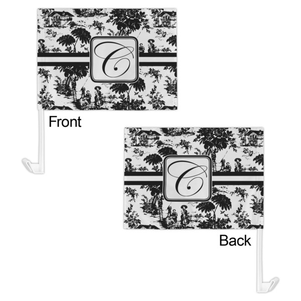 Toile Car Flag - 11" x 8" - Front & Back View