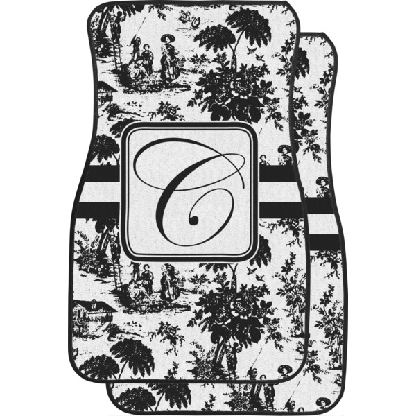 Custom Toile Car Floor Mats (Front Seat) (Personalized)