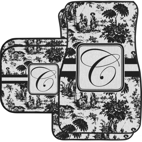 Custom Toile Car Floor Mats Set - 2 Front & 2 Back (Personalized)