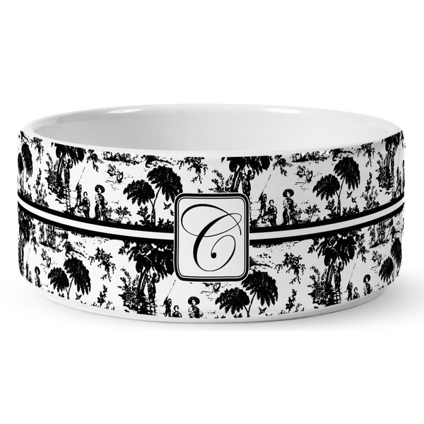 Toile Ceramic Dog Bowl - Medium - Front