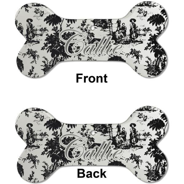 Toile Ceramic Flat Ornament - Bone Front & Back (APPROVAL)