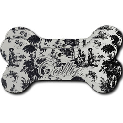 Toile Ceramic Dog Ornament - Front & Back w/ Initial