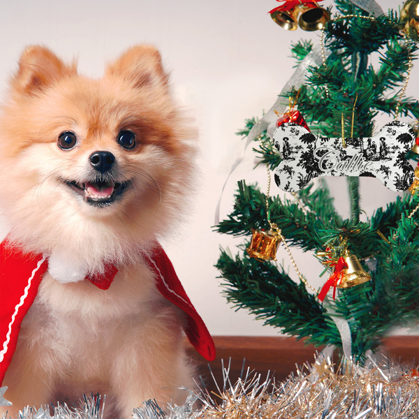 Toile Ceramic Flat Ornament - Bone (LIFESTYLE)