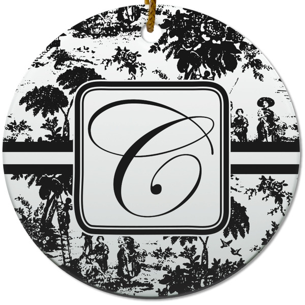 Toile Ceramic Flat Ornament - Circle (Front)