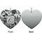 Toile Ceramic Flat Ornament - Heart Front & Back (APPROVAL)