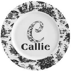 Toile Ceramic Dinner Plates (Set of 4) (Personalized)