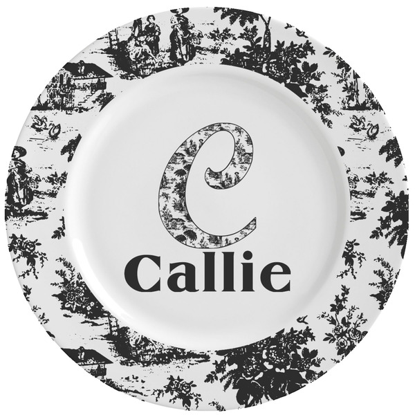 Custom Toile Ceramic Dinner Plates (Set of 4) (Personalized)