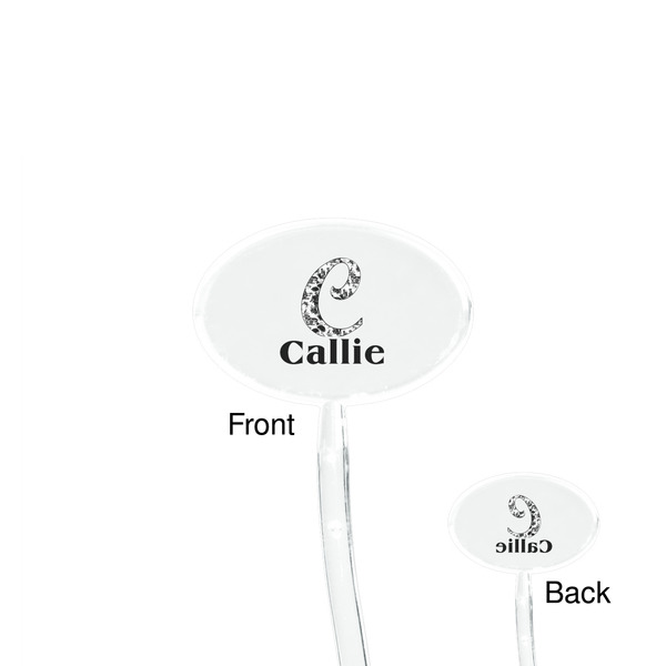 Toile Clear Plastic 7" Stir Stick - Oval - Front & Back