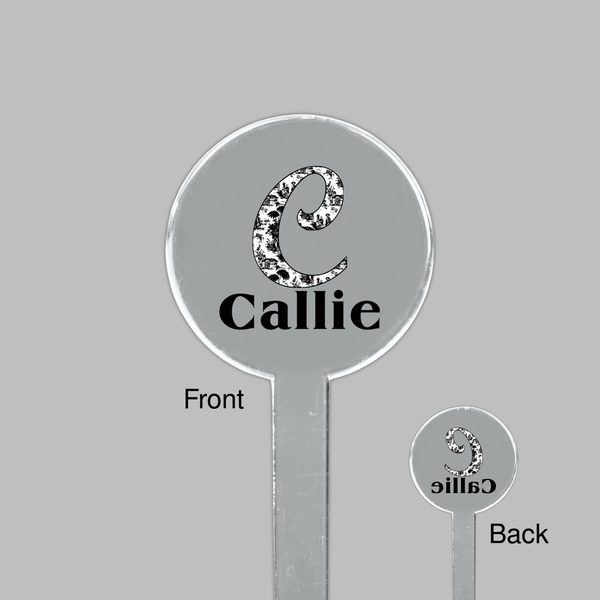 Toile Clear Plastic 7" Stir Stick - Round - Front & Back