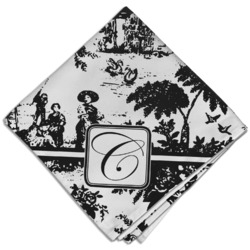 Toile Cloth Dinner Napkin - Single w/ Initial