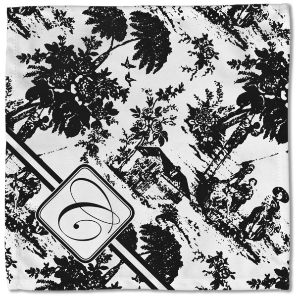 Toile Cloth Napkins - Personalized Lunch (Single Full Open)
