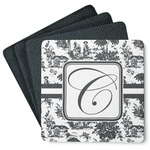 Toile Square Rubber Backed Coasters - Set of 4 (Personalized)